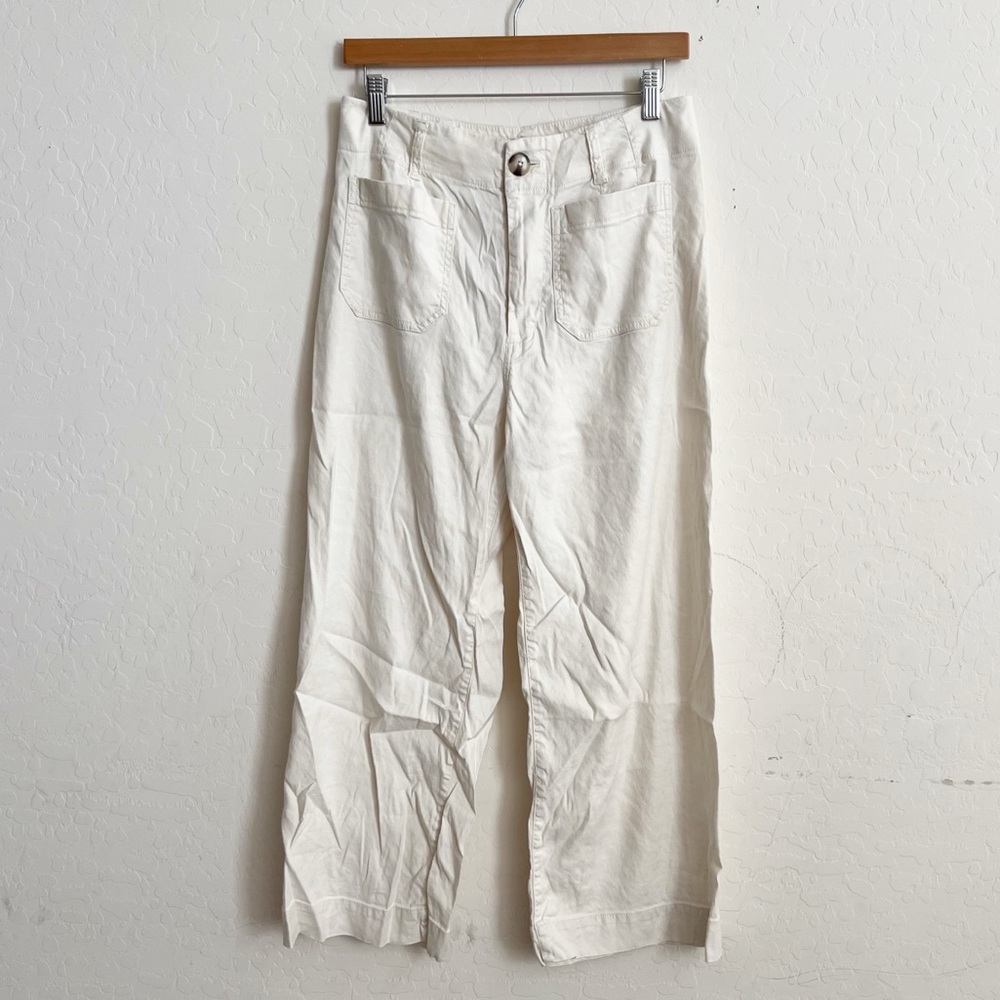 Anthropologie White Wide Leg Pants - Picture 6 of 10